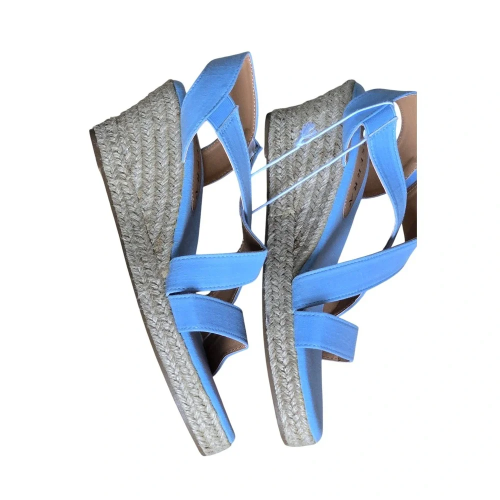 Serra‎ Blue Espadrille Wedge Sandals Women's Size 10 NWT Summer